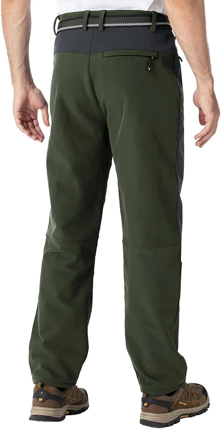 TBMPOY Men's Snow Ski Waterproof Softshell Snowboard Pants Outdoor Hiking Fleece Lined Wear Resistant Windproof