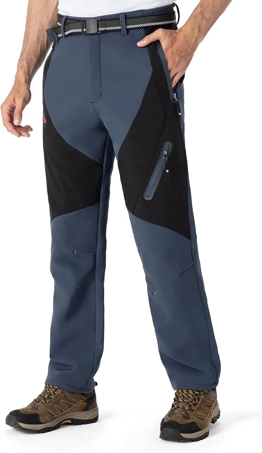 TBMPOY Men's Snow Ski Waterproof Softshell Snowboard Pants Outdoor Hiking Fleece Lined Wear Resistant Windproof