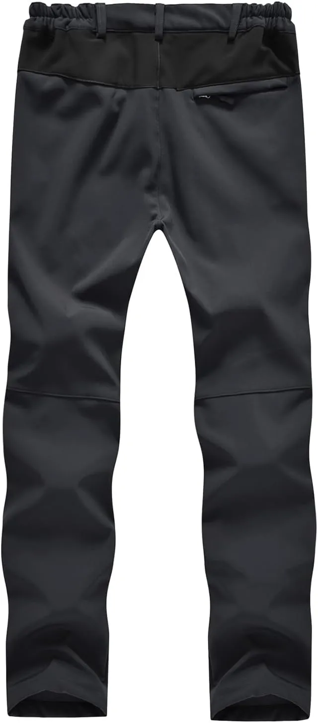 TBMPOY Women's Hiking Cargo Pants Outdoor Waterproof Windproof Softshell Fleece Snow Pants