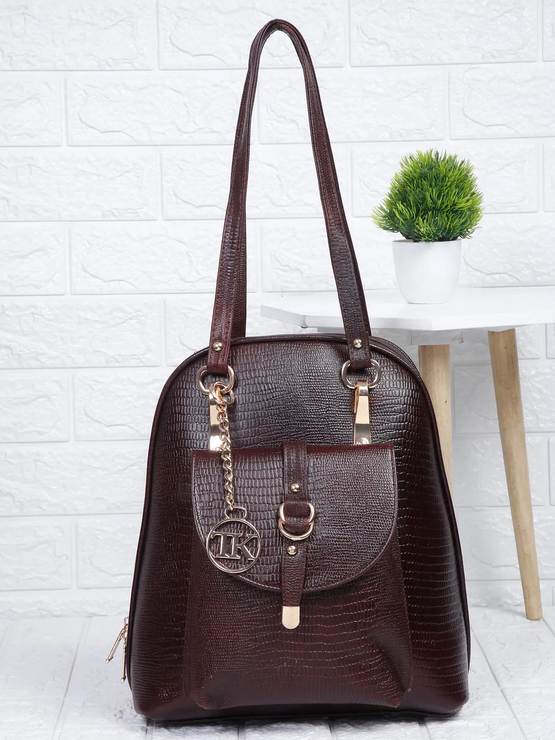 Teakwood Leathers Solid Textured Backpack