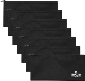 Templeton Safes Cash Deposit Bags - 7 Pack, Reusable Heavy-Duty Nylon, Secure Zipper for Money, Checks & Valuables
