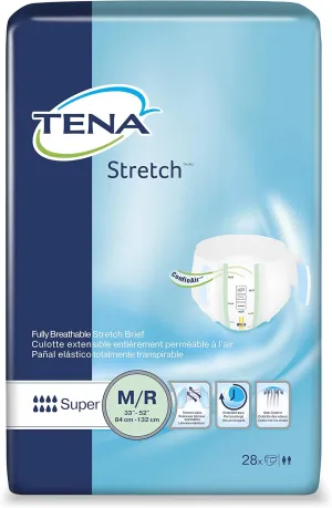 TENA Stretch Brief, Super Absorbency pack of 28 Size Medium/Regular Waist Siz... MMED-SCT67902 Pack