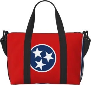 Tennessee State Flag Hand-held messenger travel bag, suitable for work, travel, fitness, tourism, women's casual handbag with zipper,