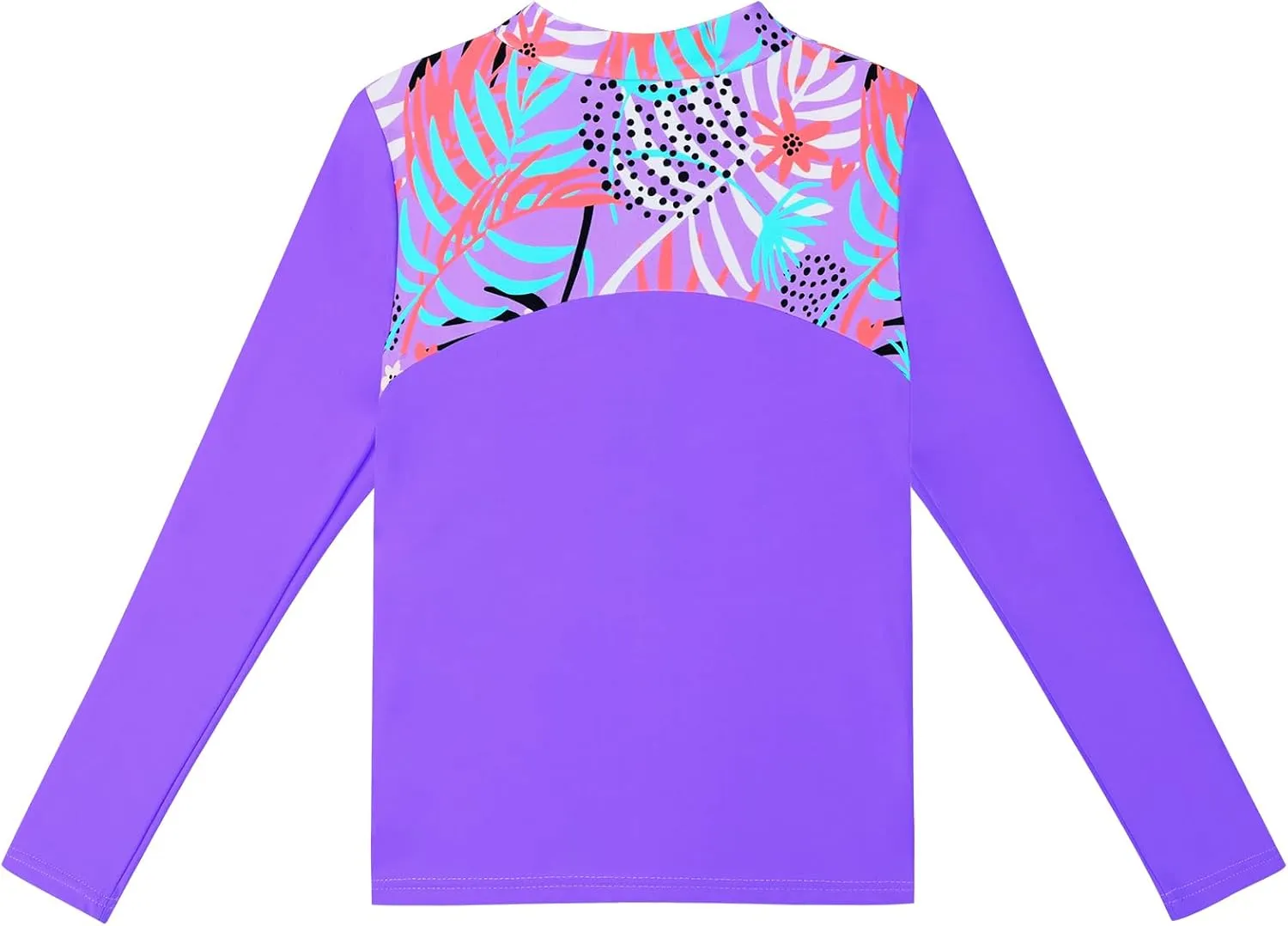 TFJH E 2PCS Girls Long Sleeve Swimsuit UV 50  Rashguard Tankini Set Kids Swimwear Zipper 3-12Y