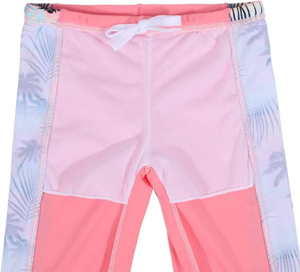 TFJH E Girls Long Sleeve Swimsuit Two Piece Swimwear 3-12 Years UPF 50  Sunsuits