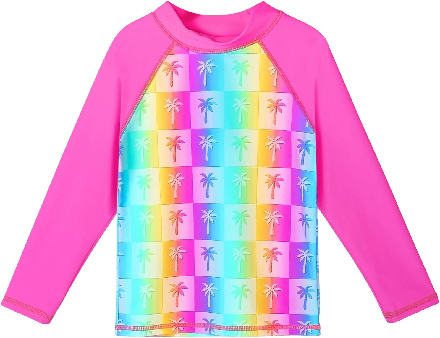 TFJH E Girls Long Sleeve Swimsuits Skirt 2-Pieces Rash Guard Set Sun Protection UV 50 