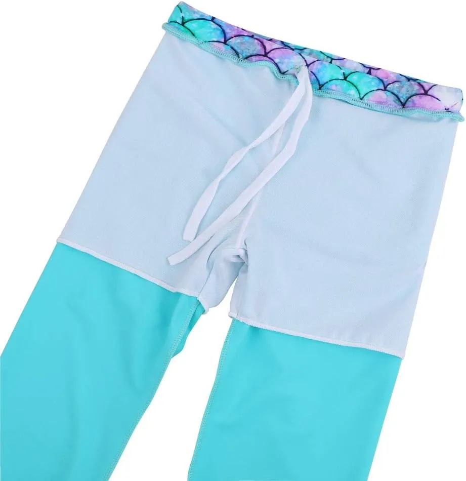 TFJH E Girls Long Sleeve Swimsuits Skirt 2-Pieces Rash Guard Set Sun Protection UV 50 