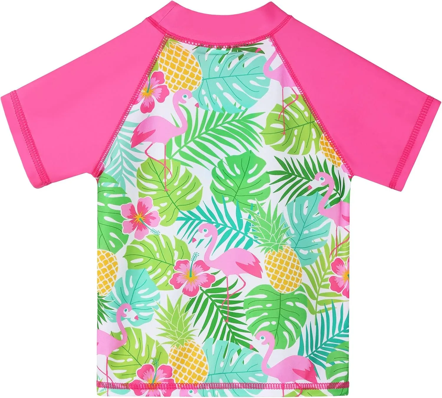 TFJH E Girls Short Sleeve Swimwear Two Piece Swimsuit UPF 50  Rash Guard Sets UV 3-12Y