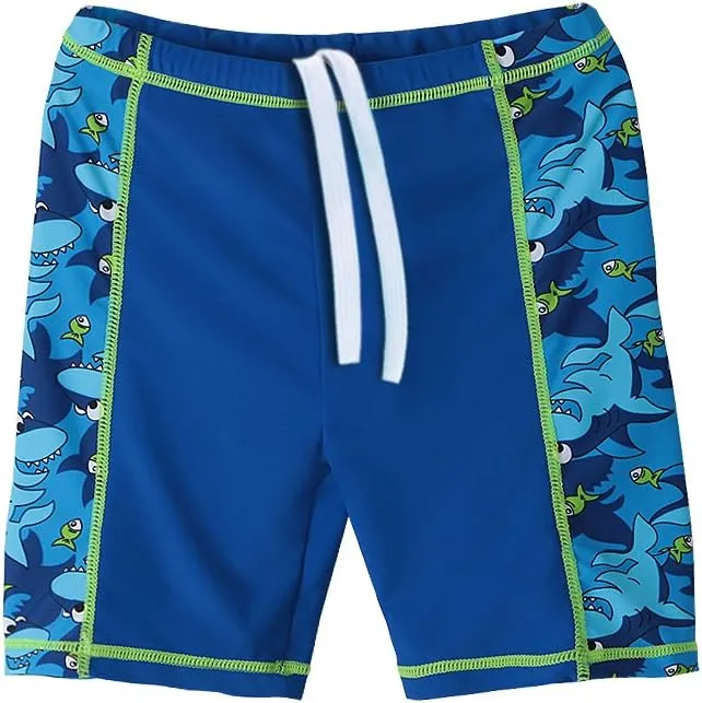 TFJH E Two Piece Boys Short Sleeve Swimsuit UPF 50  UV Rash Guard Sets Swimwear
