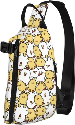 ThAyLa Chicken Cartoon Sling Bag For Women Casual Crossbody Backpack Shoulder Bag Chest Bag Daypack For Hiking Sports