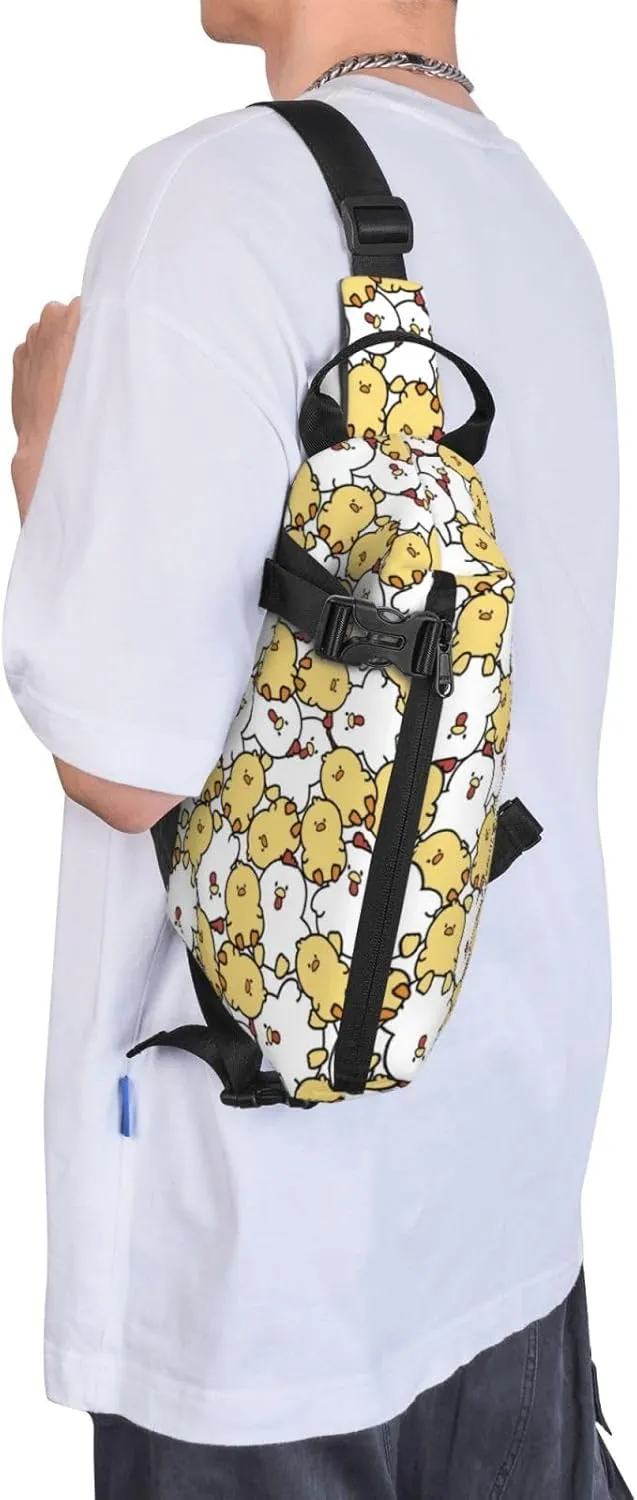 ThAyLa Chicken Cartoon Sling Bag For Women Casual Crossbody Backpack Shoulder Bag Chest Bag Daypack For Hiking Sports