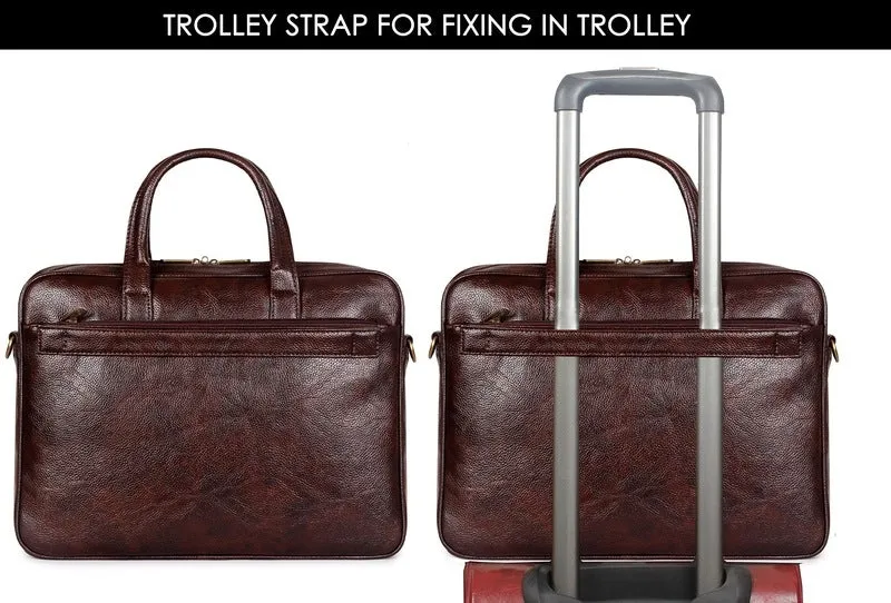 THE CLOWNFISH Axel Laptop Messenger Bag - Padded Compartment | Adjustable Shoulder Strap | 15.6 inch | Mahogany