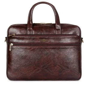 THE CLOWNFISH Axel Laptop Messenger Bag - Padded Compartment | Adjustable Shoulder Strap | 15.6 inch | Mahogany