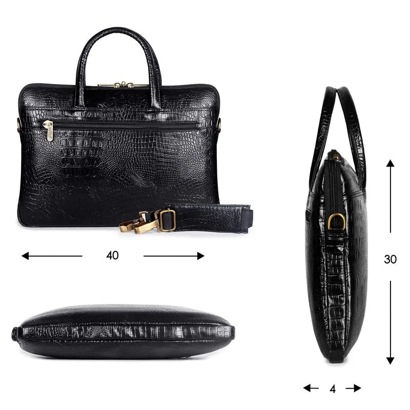 THE CLOWNFISH Crocodilan Laptop Messenger Bag for 14 inch laptops - Black