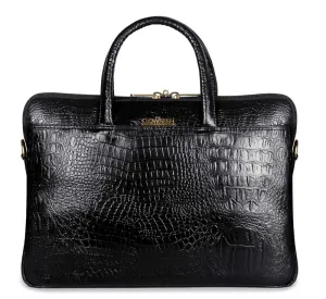 THE CLOWNFISH Crocodilan Laptop Messenger Bag for 14 inch laptops - Black