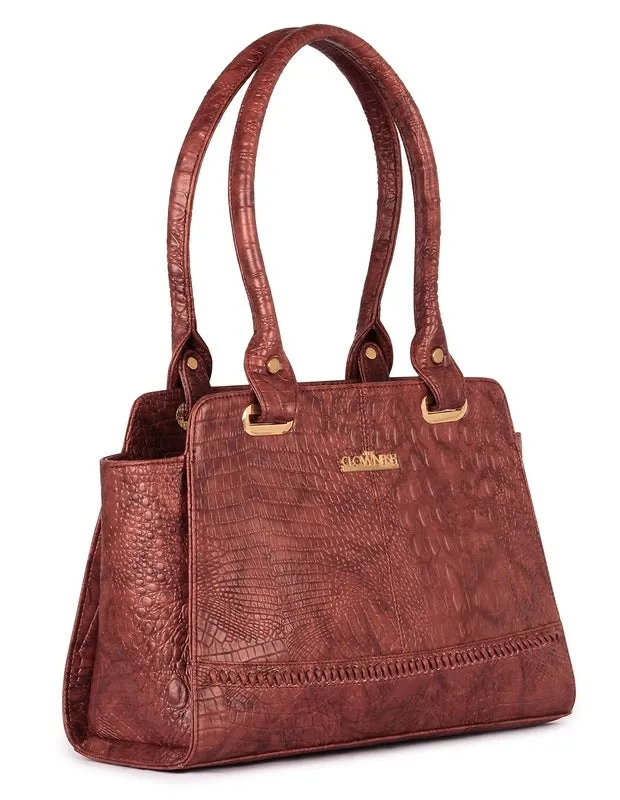 THE CLOWNFISH Messenger Bag - Premium Leatherette, 3 Pockets | Stylish & Functional | 35 cm | Rust