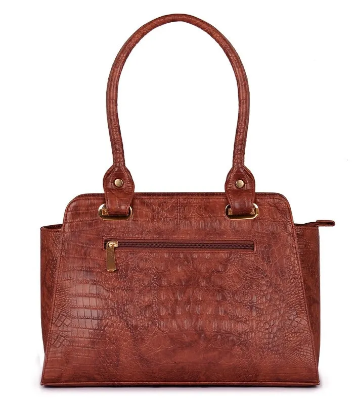 THE CLOWNFISH Messenger Bag - Premium Leatherette, 3 Pockets | Stylish & Functional | 35 cm | Rust