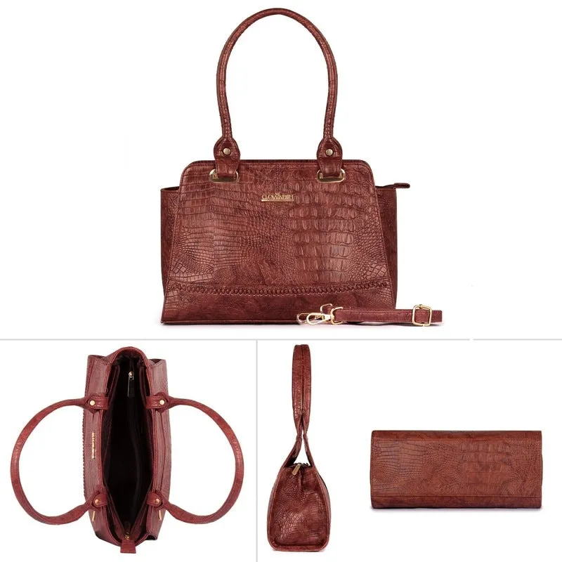 THE CLOWNFISH Messenger Bag - Premium Leatherette, 3 Pockets | Stylish & Functional | 35 cm | Rust