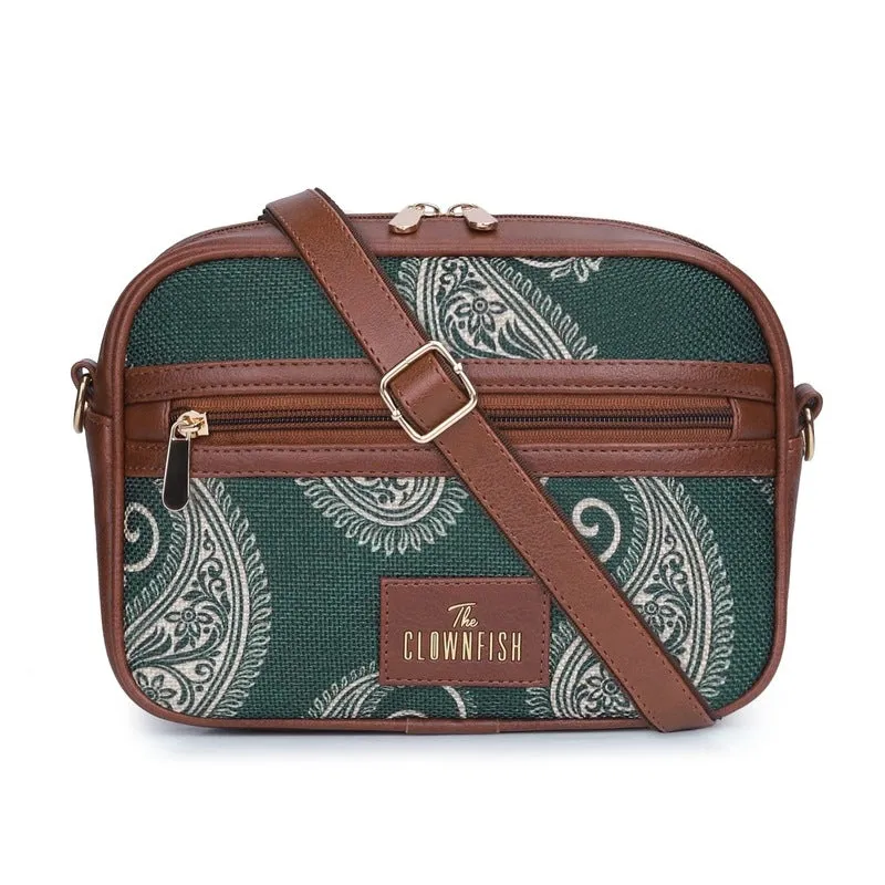 THE CLOWNFISH Nyra Polyester Crossbody Sling Bag For Women Casual Party Bag Purse With Adjustable Shoulder Strap., Grey