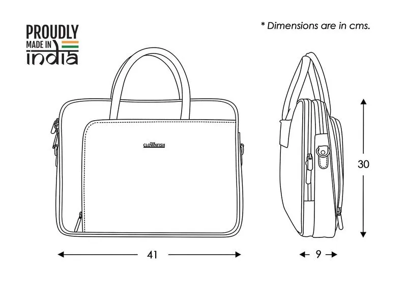 THE CLOWNFISH Patron Series Laptop Bag - Water-Resistant, Stylish | Adjustable Shoulder Strap | 15.6 inch | Cinnamon