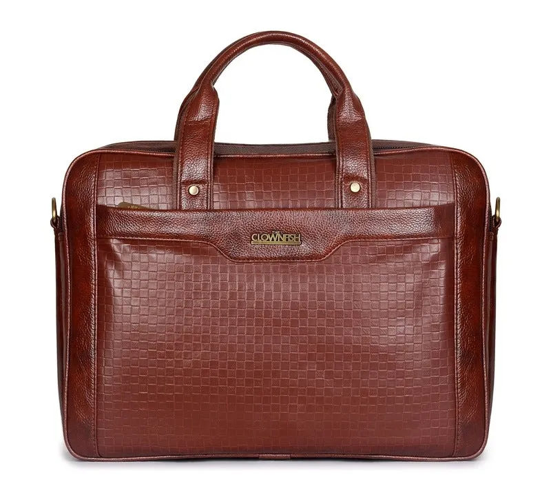 THE CLOWNFISH Providence Series Laptop Briefcase for 15.6 inch Laptops, Laptop Bags (Cinnamon)