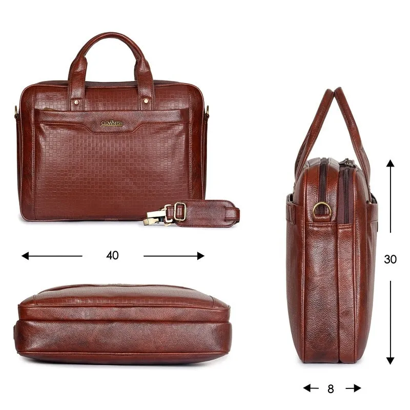 THE CLOWNFISH Providence Series Laptop Briefcase for 15.6 inch Laptops, Laptop Bags (Cinnamon)