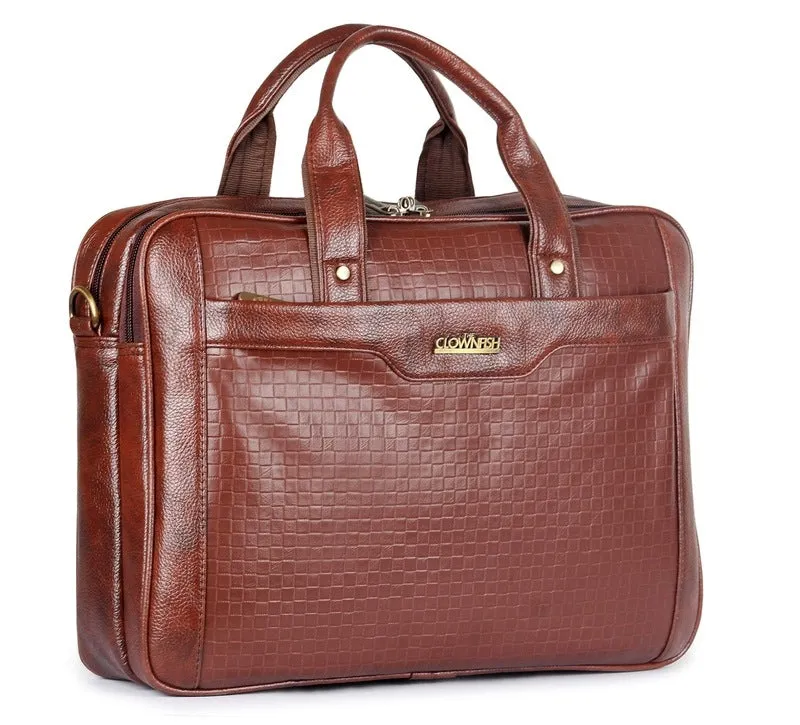 THE CLOWNFISH Providence Series Laptop Briefcase for 15.6 inch Laptops, Laptop Bags (Cinnamon)