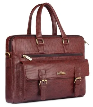 THE CLOWNFISH Regal 15.6-Inch Laptop Messenger Bag | Adjustable Shoulder Strap | Dark Brown