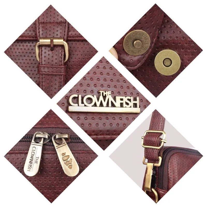 THE CLOWNFISH Regal 15.6-Inch Laptop Messenger Bag | Adjustable Shoulder Strap | Dark Brown