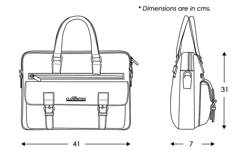 THE CLOWNFISH Regal 15.6-Inch Laptop Messenger Bag | Adjustable Shoulder Strap | Dark Brown