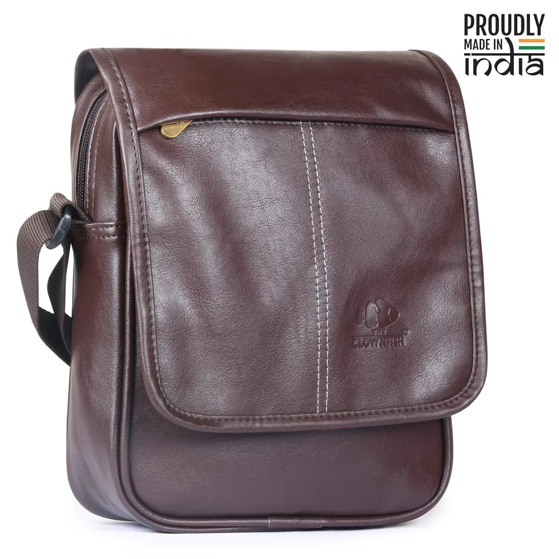 THE CLOWNFISH Regal Sling Bag, Sling Bag for travel, Sling bag for Men,Sling Bag For Women, Side Bag for Girls, Side Bag for Men, Messenger Bag, Tablet Bag (Redwood Brown)