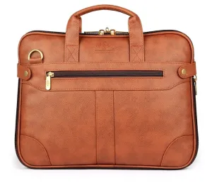 The Clownfish Royal 15.6-Inch Laptop Briefcase - Stylish Design | One Year Warranty | Honey Brown