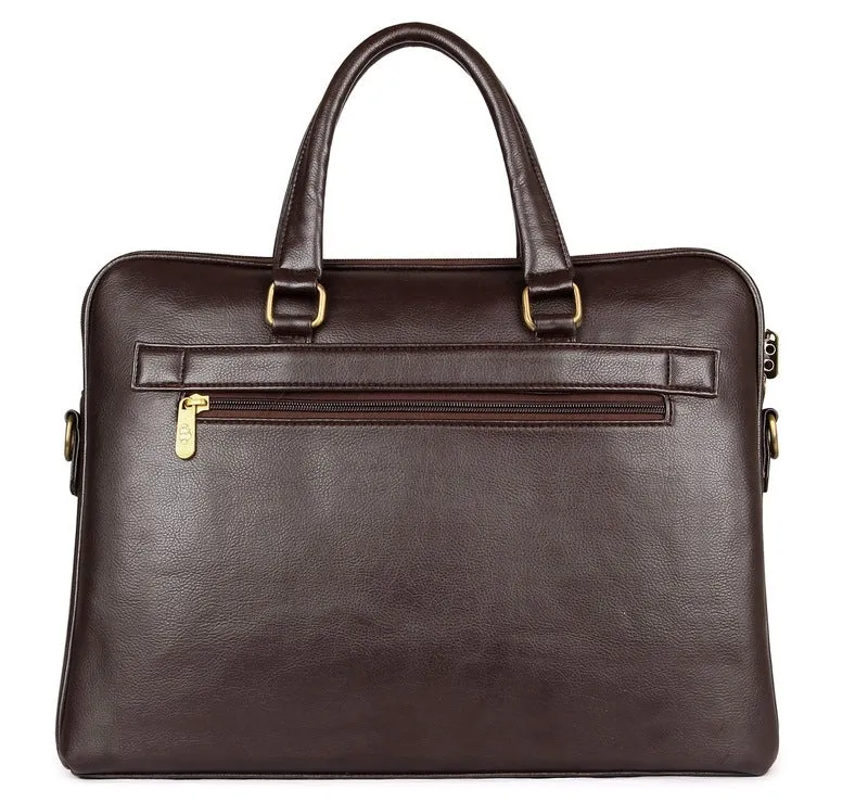 THE CLOWNFISH Sterling Series 15.6 Inch Laptop Briefcase - Faux Leather, Padded Compartment | Adjustable Shoulder Strap | Umber Brown