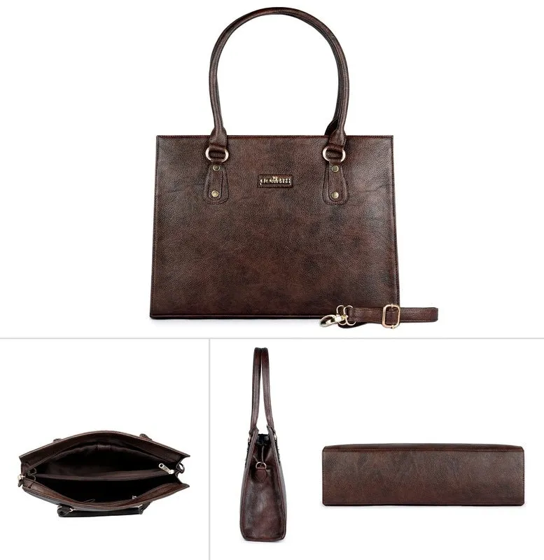 THE CLOWNFISH Synthetic 39 cms Brown Messenger Bag (TCFWHBFL-ABBR35)