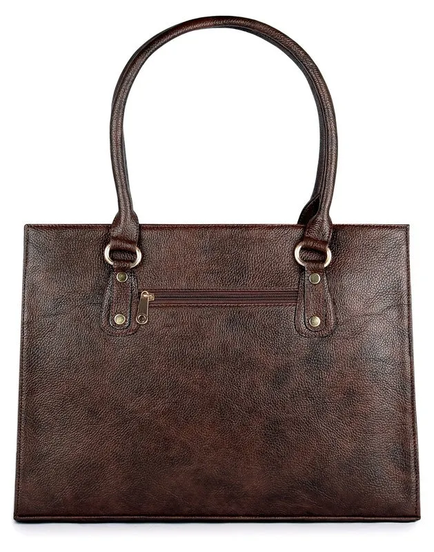 THE CLOWNFISH Synthetic 39 cms Brown Messenger Bag (TCFWHBFL-ABBR35)
