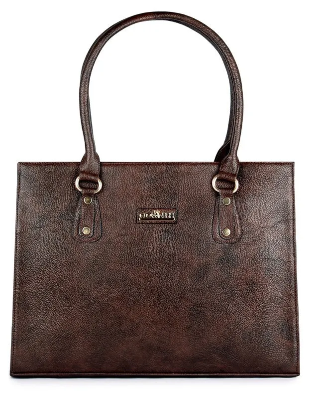 THE CLOWNFISH Synthetic 39 cms Brown Messenger Bag (TCFWHBFL-ABBR35)