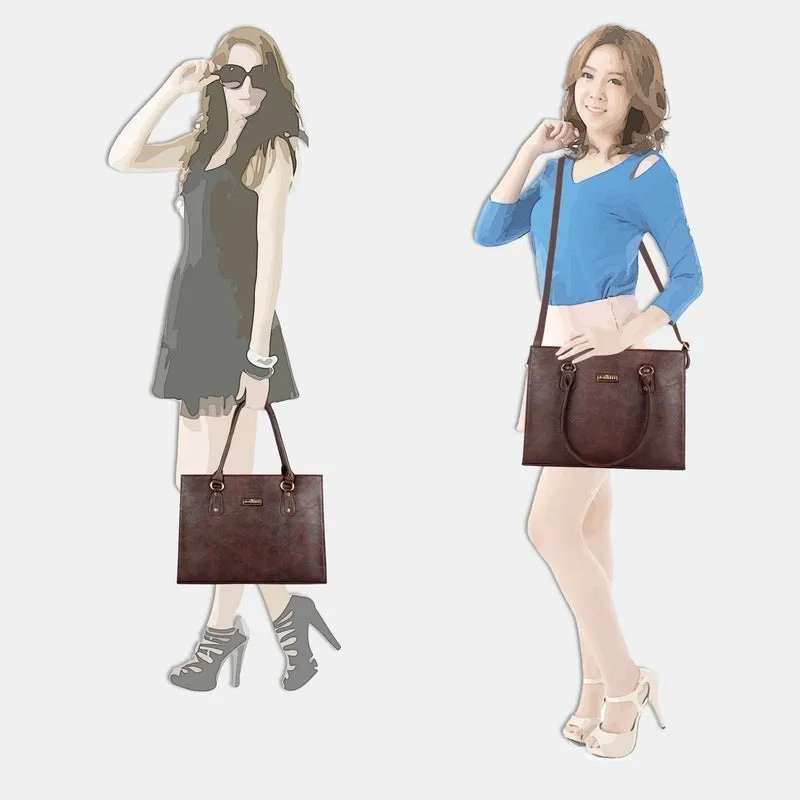 THE CLOWNFISH Synthetic 39 cms Brown Messenger Bag (TCFWHBFL-ABBR35)