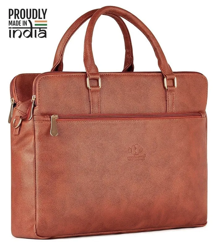 THE CLOWNFISH Synthetic 39 cms Cinnamon Messenger Bag (TCFWHBFL-ABCIN12)