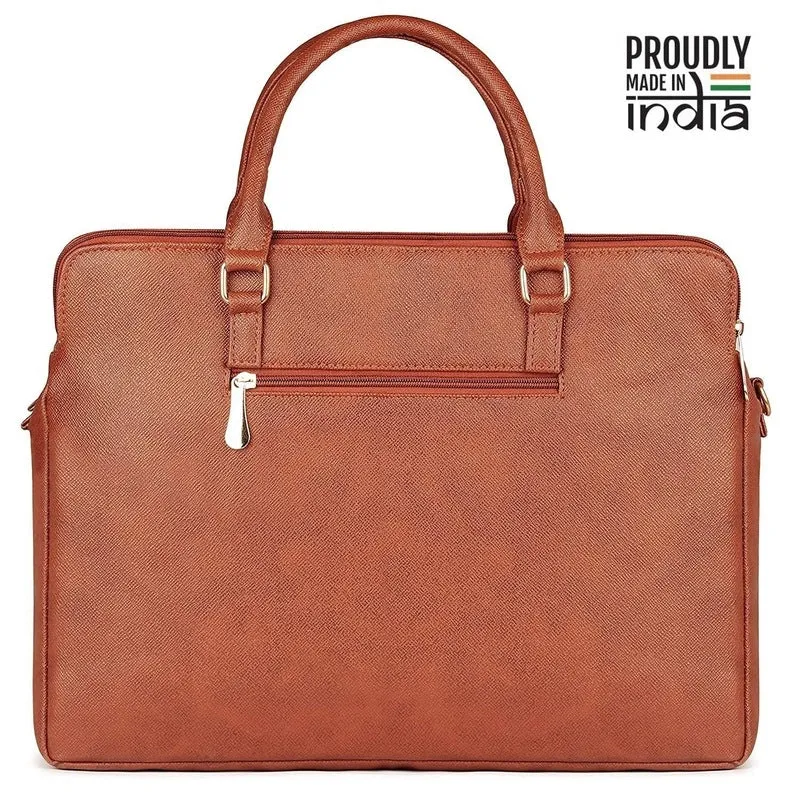 THE CLOWNFISH Synthetic 39 cms Cinnamon Messenger Bag (TCFWHBFL-ABCIN12)