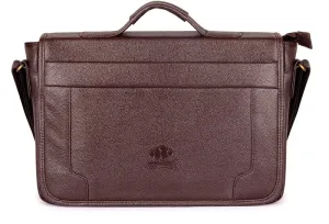 THE CLOWNFISH TCFLBFL-I14CHO20 Wanderer 14-Inch Faux Leather Laptop Bag | Slim Cushioned Sleeve | Chocolate