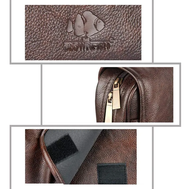 THE CLOWNFISH Unisex Synthetic 25 cms Dark Brown Messenger Bag Sling Bag