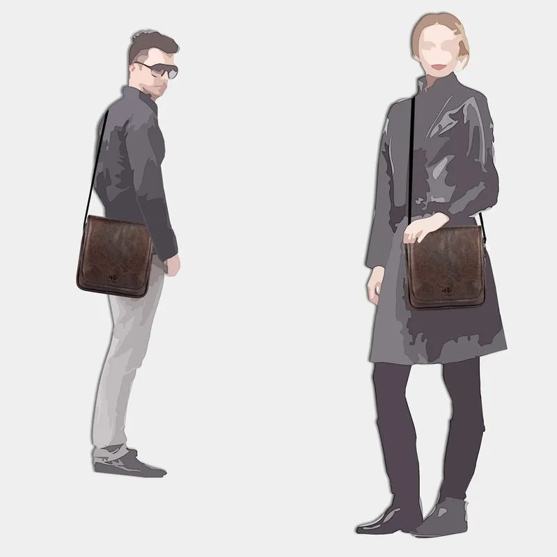 THE CLOWNFISH Unisex Synthetic 25 cms Dark Brown Messenger Bag Sling Bag