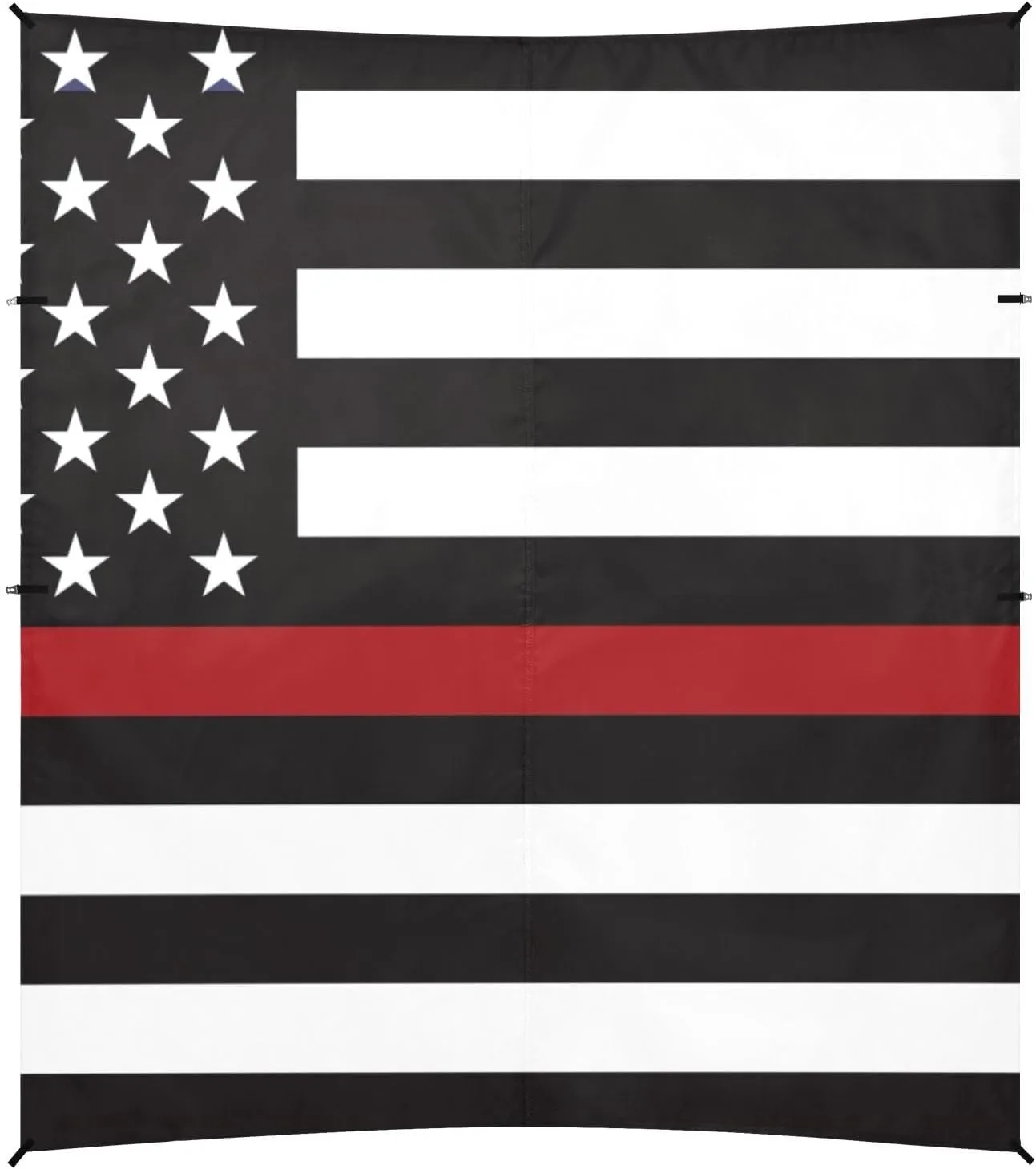 Thin Red Line USA American Honoring Firefighter Beach Canopy UPF50 Easy Setup Large Sun Shelter with Sandbags & Sand Shovel for Family Trips, Picnics & Camping