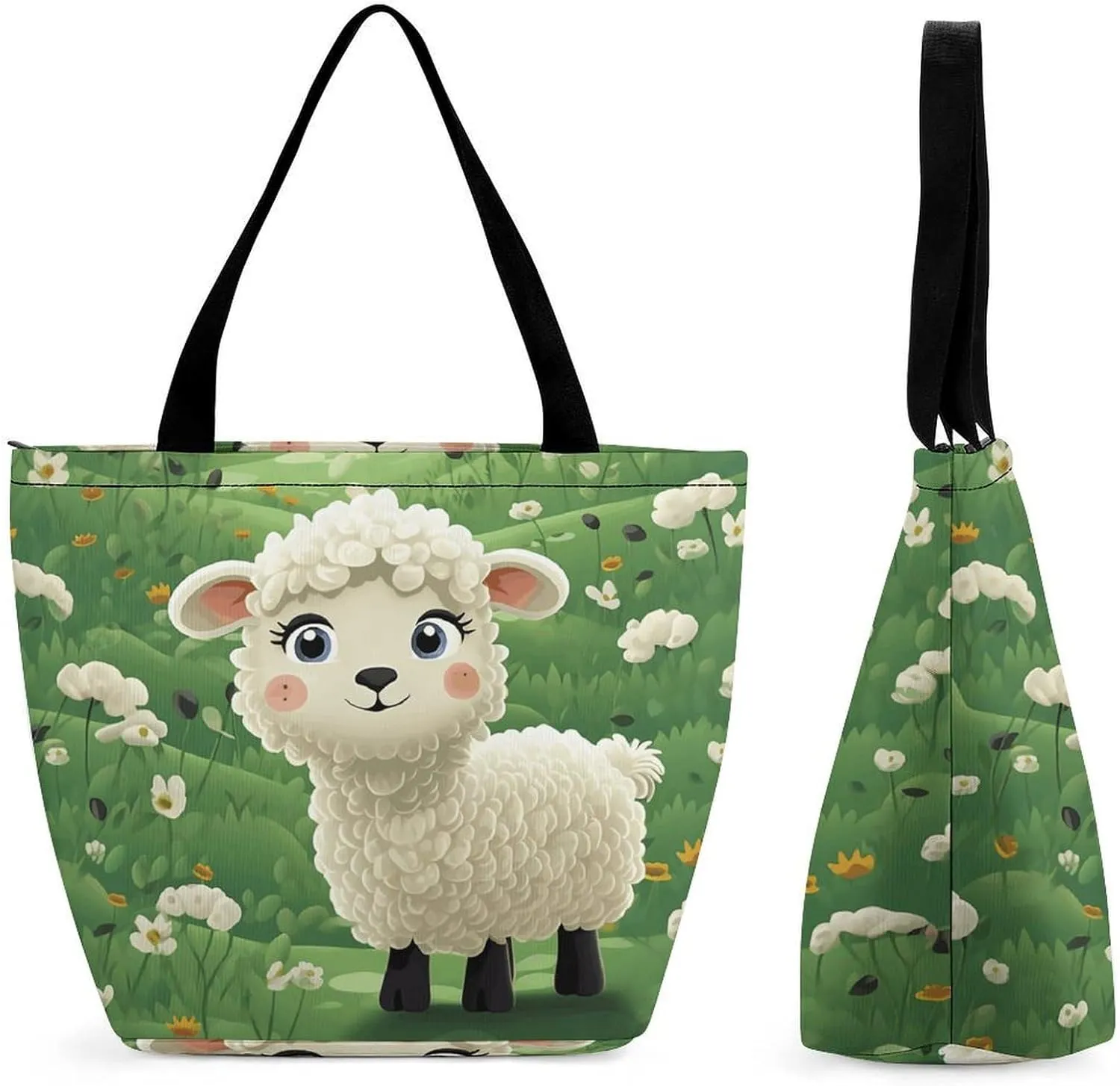 This Cute Cartoon Sheep Women's Shopping Bag Foldable Washable Shoulder Bag Adopts High-definition Printing Technology, with Clear Patterns And Rich Colors. There Are Many Patterns to Choose From, And