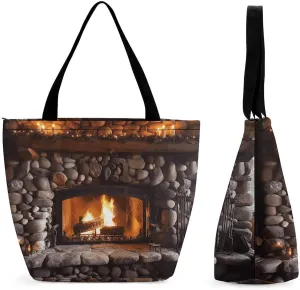 This Rock Stone Fireplace Women's Shopping Bag Foldable Washable Shoulder Bag Adopts High-definition Printing Technology, with Clear Patterns And Rich Colors. There Are Many Patterns to Choose From, A