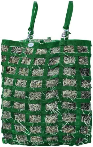 Three Sided Premium Slow Feeder Hay Bag with Super Tough Bottom and 6 Month Warranty (Hunter Green)
