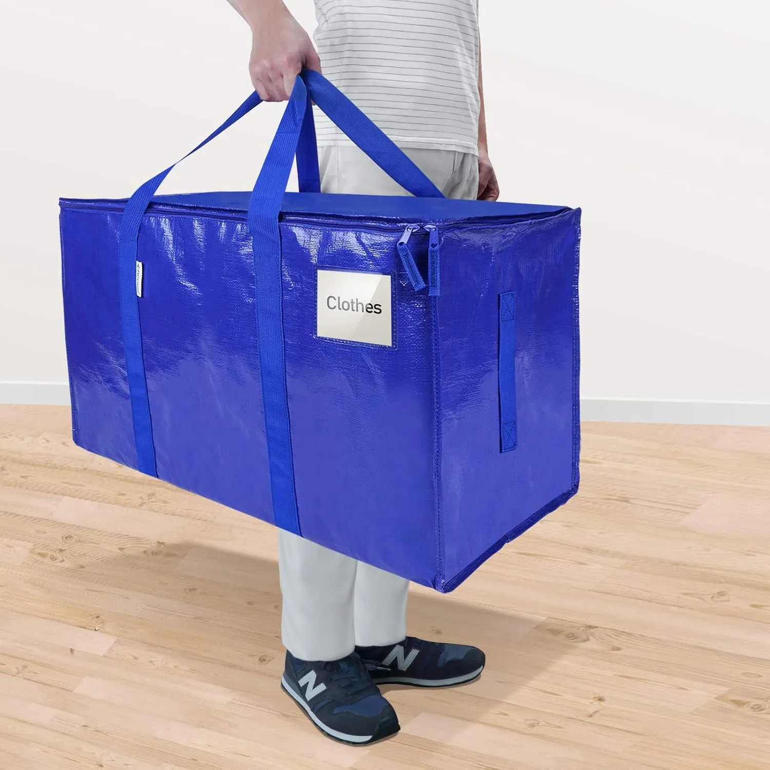 TICONN 4 Pack Extra Large Moving Bags with Zippers & Carrying Handles, Heavy-Duty Storage Tote Moving Boxes for Space Saving