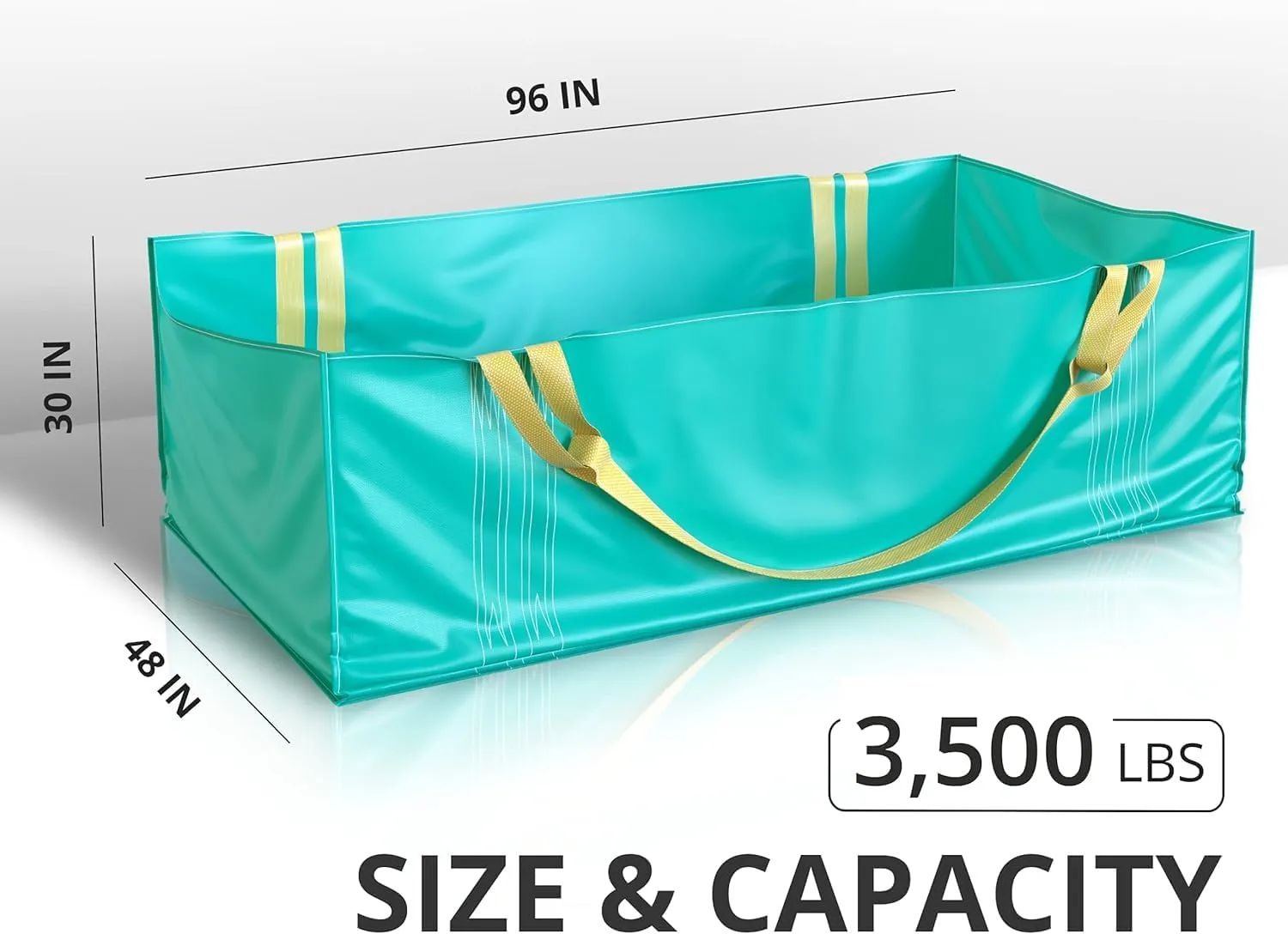 TidyFriend Dumpster Bag, 4 Pack Reusable Yard Waste Bags, Foldable Yard Waste Container, Trash Bag for Waste Management, Multiple Times Use During Renovations, Can Hold Up to 3,500 lbs (Green)