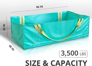 TidyFriend Dumpster Bag, 4 Pack Reusable Yard Waste Bags, Foldable Yard Waste Container, Trash Bag for Waste Management, Multiple Times Use During Renovations, Can Hold Up to 3,500 lbs (Green)