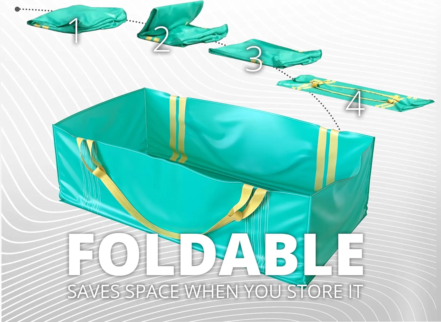 TidyFriend Dumpster Bag, 4 Pack Reusable Yard Waste Bags, Foldable Yard Waste Container, Trash Bag for Waste Management, Multiple Times Use During Renovations, Can Hold Up to 3,500 lbs (Green)
